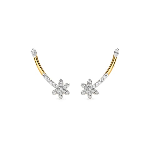 Dainty Floral Diamond Ear Cuffs Dainty Floral Diamond Ear Cuffs