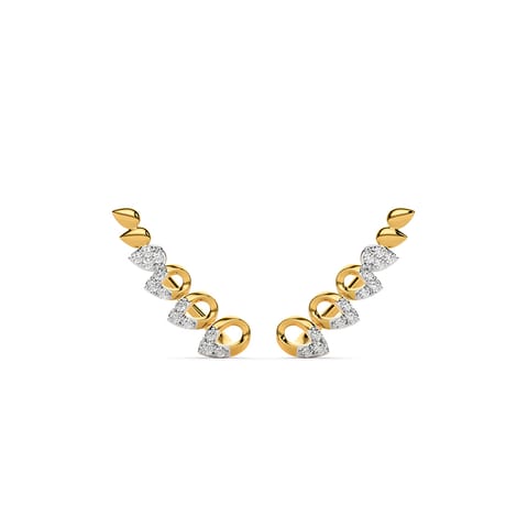 Pear Rail Diamond Ear Cuffs