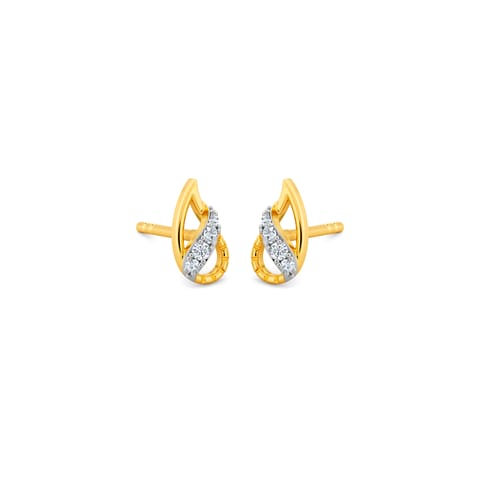 Petite Leaf 9KT Diamond Stud Earrings Petite Leaf 9KT Diamond Stud Earrings