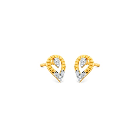 Pear Shine 9KT Diamond Stud Earrings