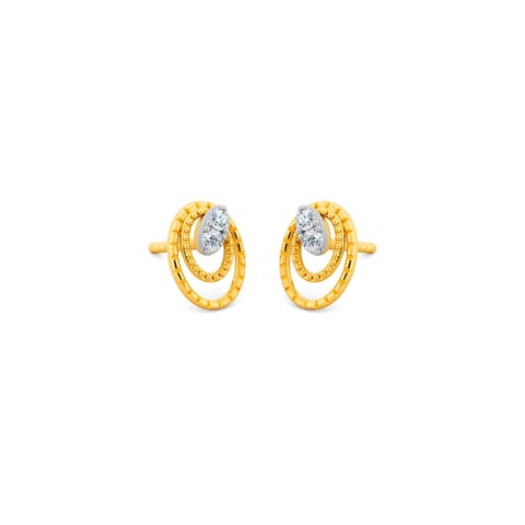Dual Loop 9KT Diamond Stud Earrings Dual Loop 9KT Diamond Stud Earrings