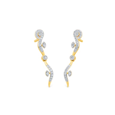 Radiant Flame Diamond Drop Earrings