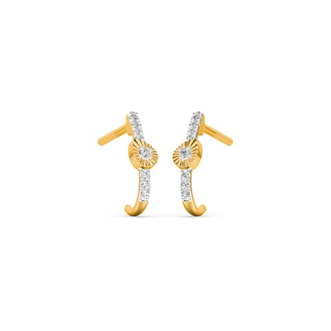 9KT Diamond Hoop Earrings