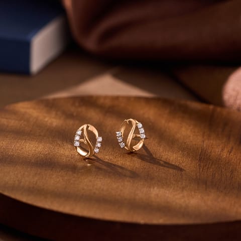 Minimal Rob Diamond Stud Earrings