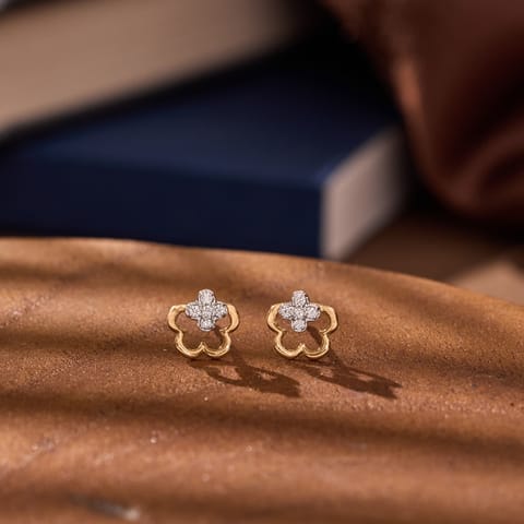 Floral Mousse Diamond Stud Earrings