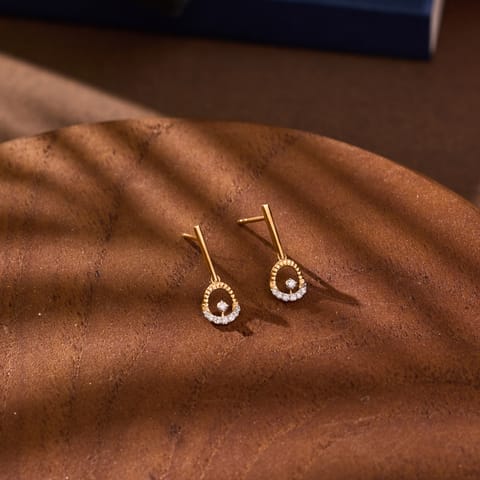 Delicate Circle Diamond Drop Earrings Delicate Circle Diamond Drop Earrings