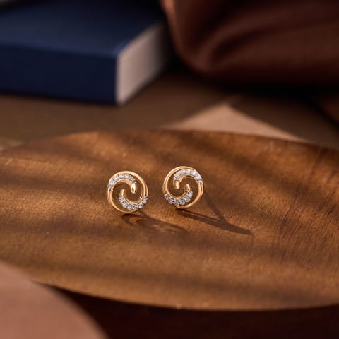 Yin Yang Diamond Stud Earrings