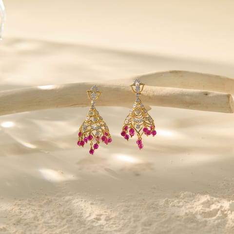 Alluring Rouge Gemstone Jhumkas