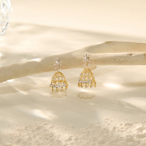 Ornate Horizon Diamond Jhumkas Ornate Horizon Diamond Jhumkas