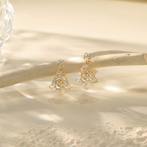 Celestial Ivory Gemstone Jhumkas