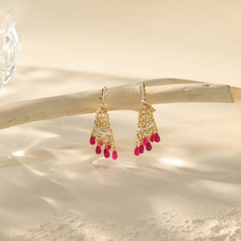 Ruby Mirage Gemstone Jhumkas