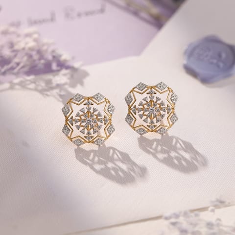 Regal Opulent Diamond Stud Earrings