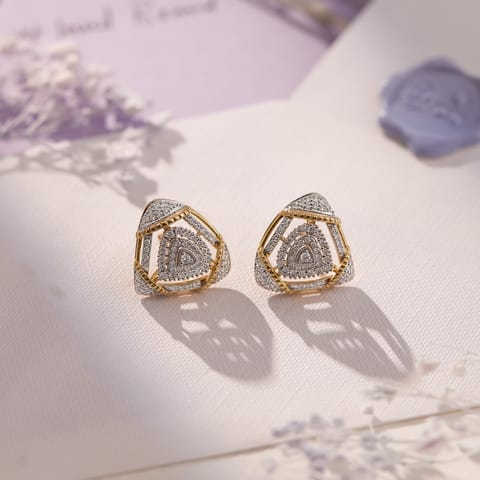 Ternary Diamond Stud Earrings