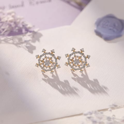 Sheer Swivel Diamond Stud Earrings