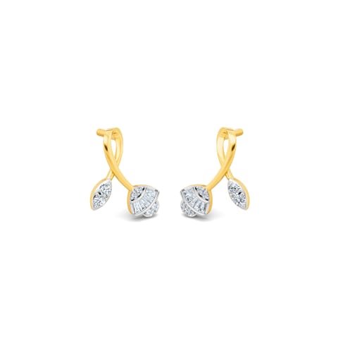 Twisty Floret Diamond Stud Earrings