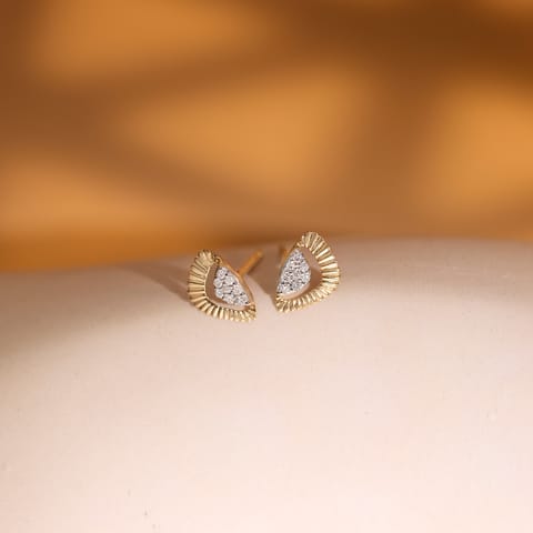Tiny Trinity Diamond Stud Earrings