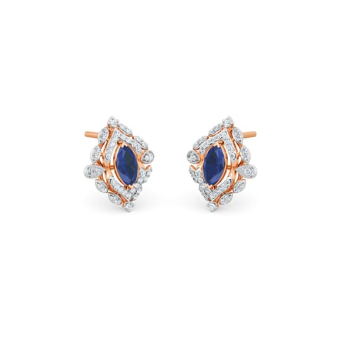 Glamming Blue Gemstone Stud Earrings