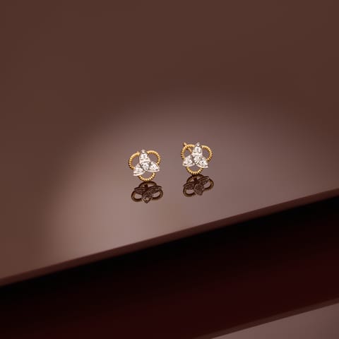 Treble Diamond Stud Earrings