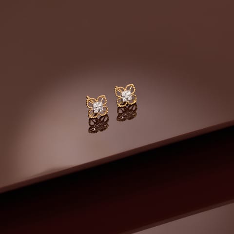 Tetrad Petals Diamond Stud Earrings