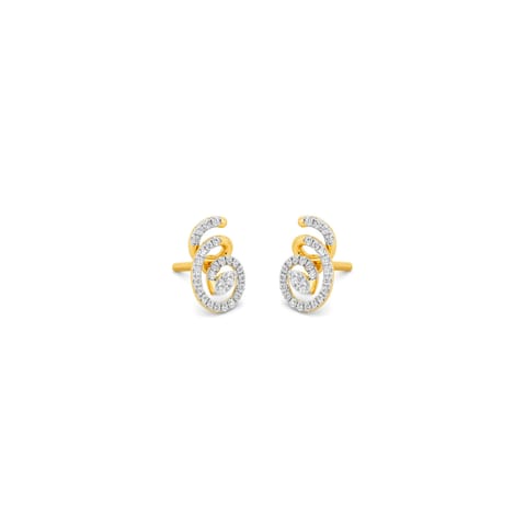 Spiral Dazzler Diamond Stud Earrings