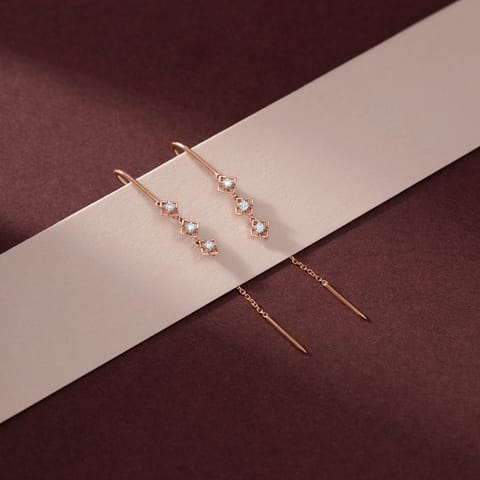 Cascading Trio Diamond Sui Dhaga Earrings Cascading Trio Diamond Sui Dhaga Earrings