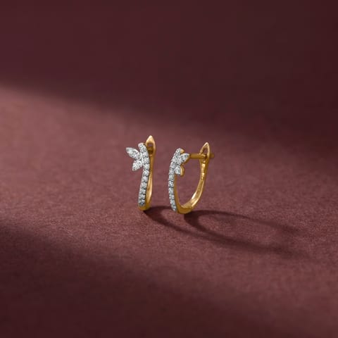 Curve Wing Diamond Hoop Earrings Curve Wing Diamond Hoop Earrings