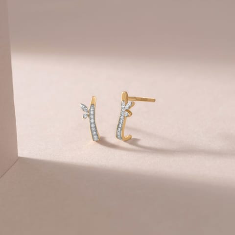 Serenade Wing Diamond Hoop Earrings
