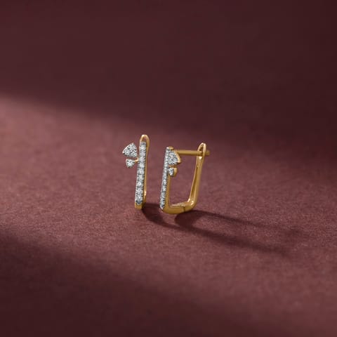 Tapered Wing Diamond Hoop Earrings Tapered Wing Diamond Hoop Earrings