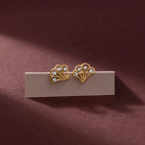 Gilded Fan Diamond Stud Earrings Gilded Fan Diamond Stud Earrings