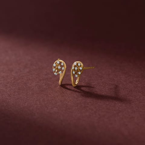 Paisley Swirl Diamond Hoop Earrings