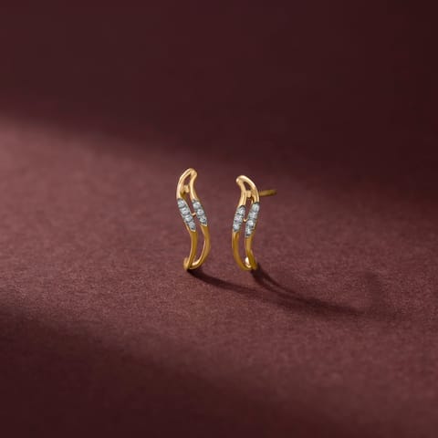 Curved Strands Diamond Hoop Earrings Curved Strands Diamond Hoop Earrings