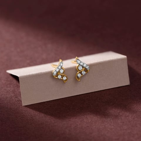 Zephyr Wing Diamond Stud Earrings
