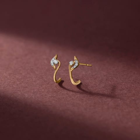 Serpentine Curve Diamond Hoop Earrings Serpentine Curve Diamond Hoop Earrings
