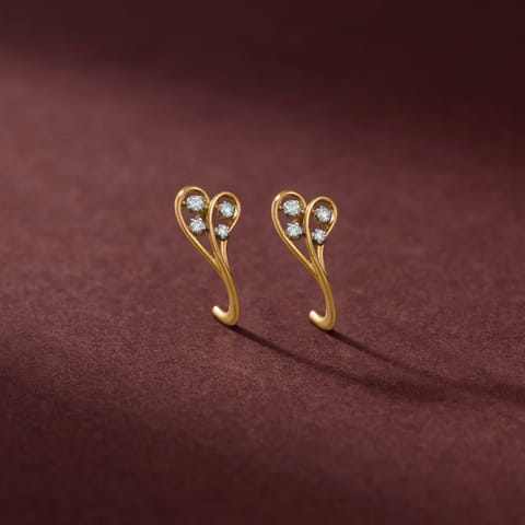 Rope Curve Diamond Hoop Earrings Rope Curve Diamond Hoop Earrings