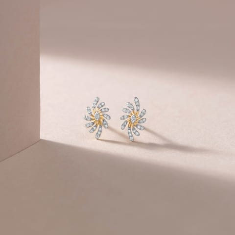 Whirlwind Diamond Stud Earrings