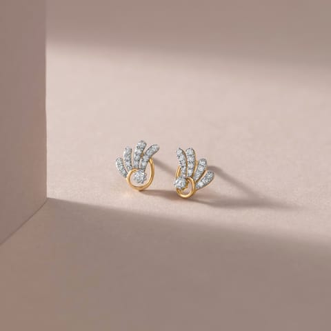 Feather Crest Diamond Stud Earrings Feather Crest Diamond Stud Earrings