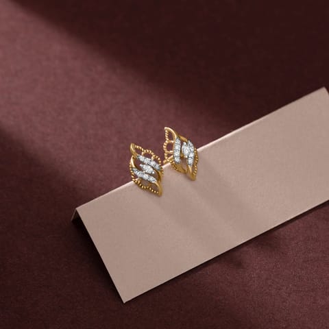 Pear Scallop Diamond Stud Earrings Pear Scallop Diamond Stud Earrings