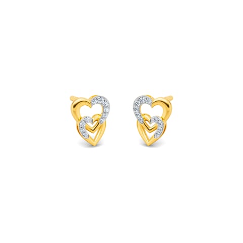 Heart Linked Diamond Stud Earrings Heart Linked Diamond Stud Earrings