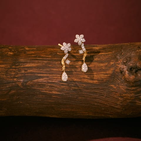 Fluer Fall Diamond Drop Earrings Fluer Fall Diamond Drop Earrings