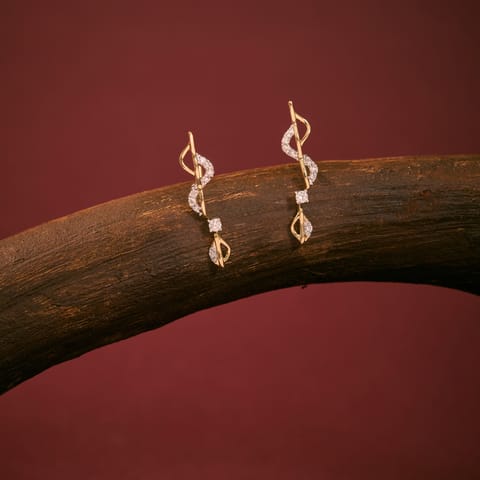 Falling Vine Diamond Stud Earrings