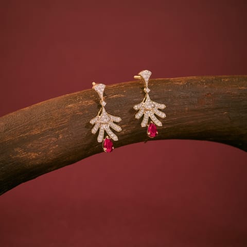 Crimson Teardrop Gemstone Drop Earrings