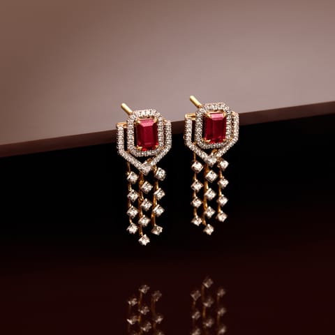 Linear Fringe Gemstone Drop Earrings Linear Fringe Gemstone Drop Earrings