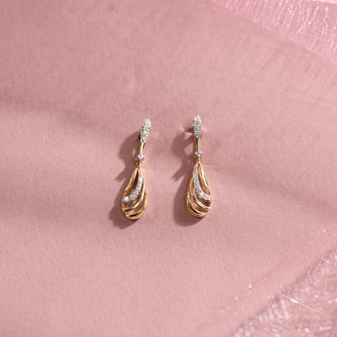 Patterned Drop Diamond Drop Earrings