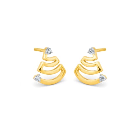 Digital Gleam Diamond Stud Earrings