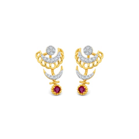 Rouge Crecent Gemstone Drop Earrings Rouge Crecent Gemstone Drop Earrings
