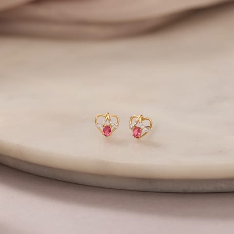Crown of Hearts Gemstone Stud Earrings Crown of Hearts Gemstone Stud Earrings