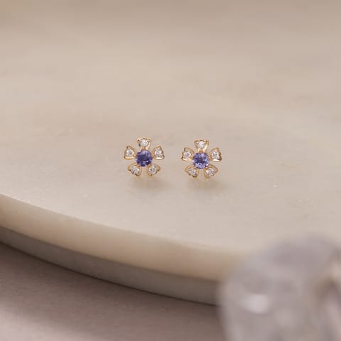 Violet Blossom Gemstone Stud Earrings Violet Blossom Gemstone Stud Earrings