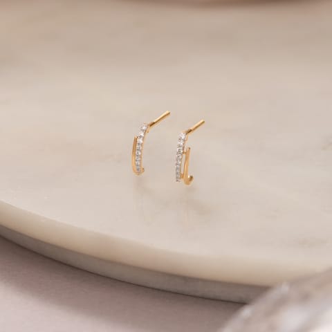 Split Pavilion Diamond Hoop Earrings
