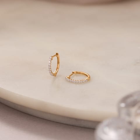 Starlight Oval Diamond Hoop Earrings