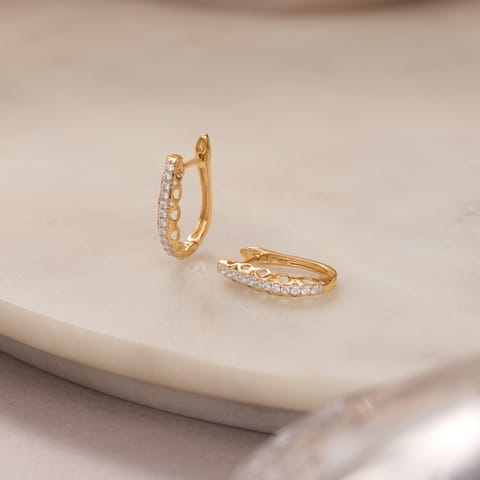 Filigree Lattice Diamond Hoop Earrings
